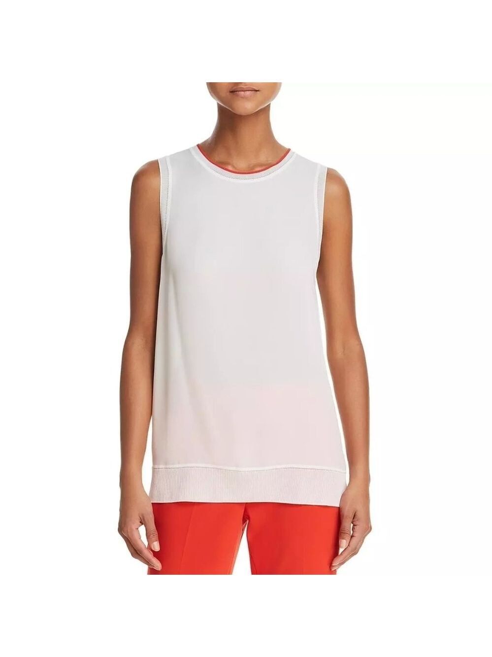 Theory Womens Lewie Ivory Silk Top